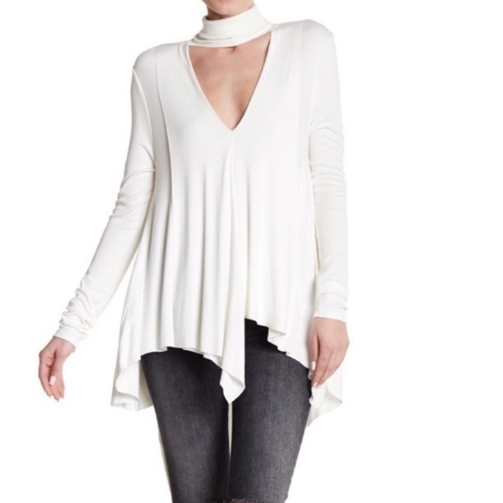 Free people Uptown White Turtleneck Long Sleeve Tunic